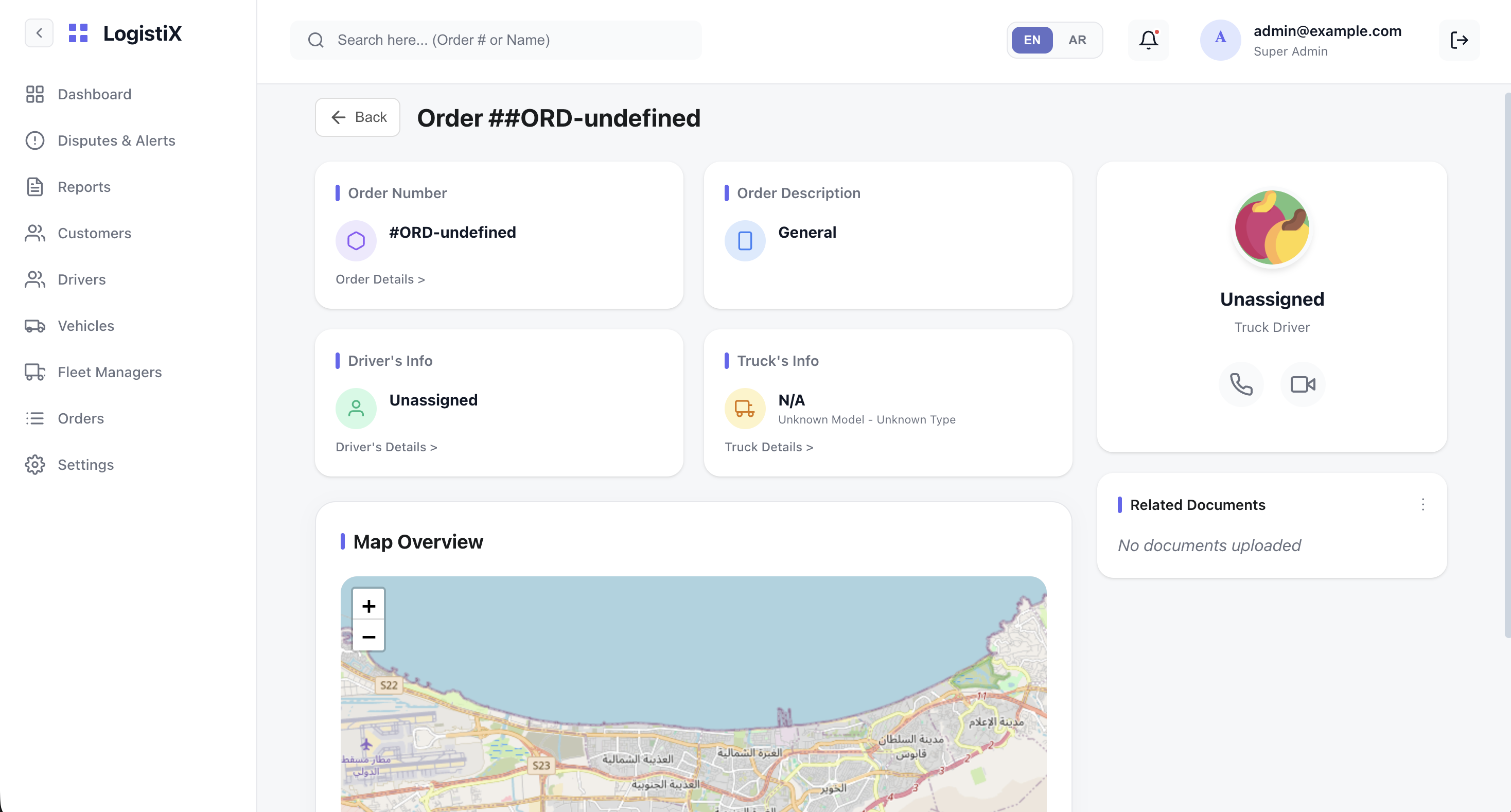 Specific Fleet Manager View Placeholder